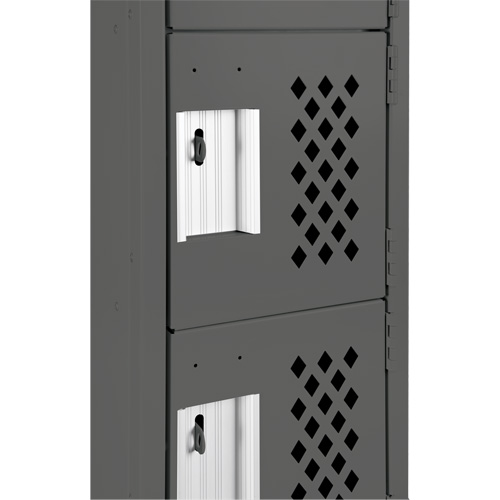 Clean-Line Perforated Lockerette, 6 -tier, Bank of 3, 12" x 72" x 12", Steel Equipex