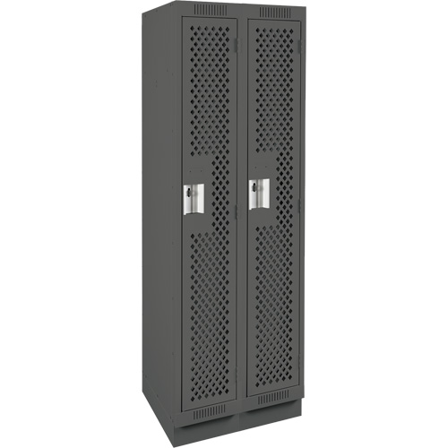 Casiers Clean Line, Bloc de 2, 24" x 15" x 76", Acier, Charbon, Rivet (assembl&eacute;), Perfor&eacute; Equipex