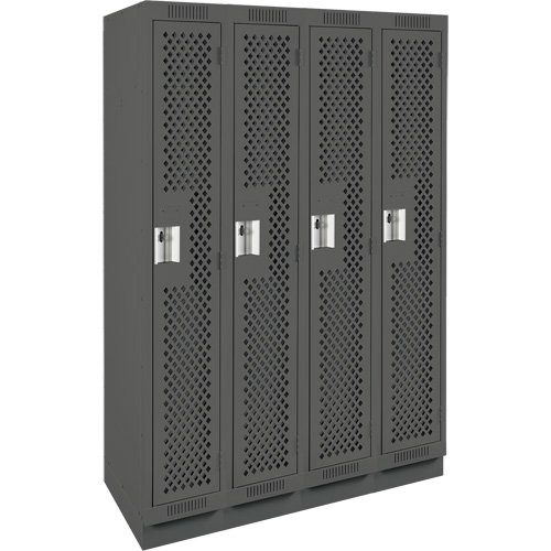 Casiers Clean Line, Bloc de 4, 48" x 15" x 76", Acier, Charbon, Rivet (assembl&eacute;), Perfor&eacute; Equipex