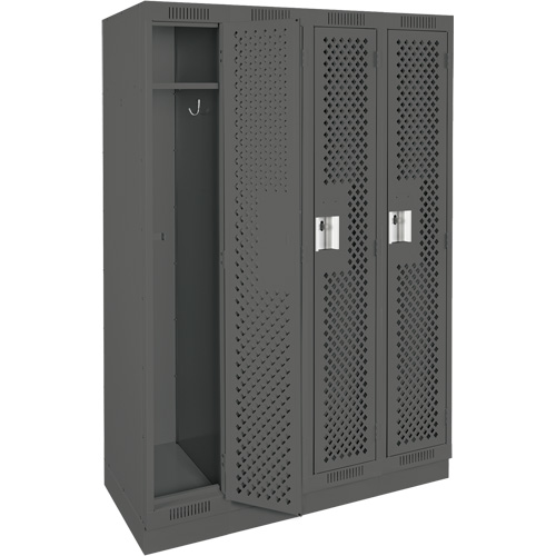 Casiers Clean Line, Bloc de 4, 48" x 15" x 76", Acier, Charbon, Rivet (assembl&eacute;), Perfor&eacute; Equipex