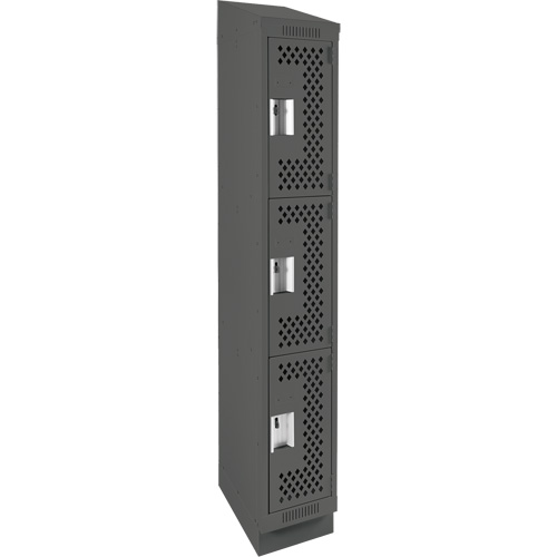 Casiers Clean Line, 3 niveaux, 12" x 18" x 82", Acier, Charbon, Rivet (assembl&eacute;), Perfor&eacute; Equipex
