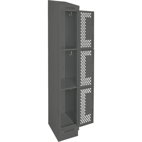 Casiers Clean Line, 3 niveaux, 12" x 18" x 82", Acier, Charbon, Rivet (assembl&eacute;), Perfor&eacute; Equipex