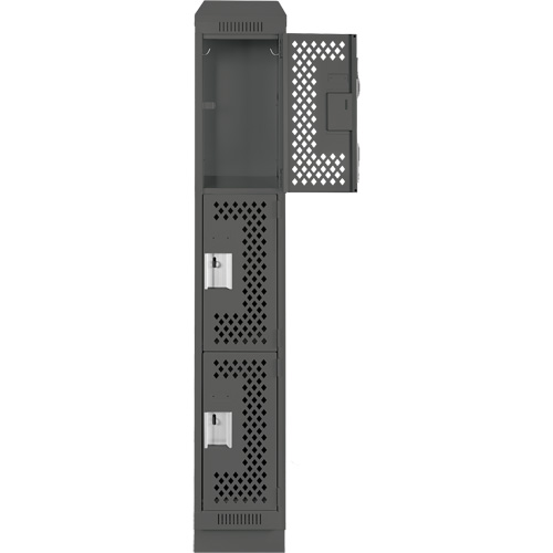 Casiers Clean Line, 3 niveaux, 12" x 18" x 82", Acier, Charbon, Rivet (assembl&eacute;), Perfor&eacute; Equipex