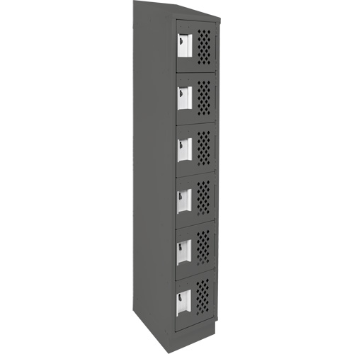 Assembled Lockerettes Clean Line Perforated Economy Lockers, 6 -tier, 18" x 72" x 12", Steel Equipex