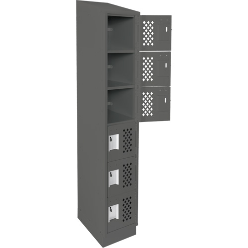 Assembled Lockerettes Clean Line Perforated Economy Lockers, 6 -tier, 18" x 72" x 12", Steel Equipex