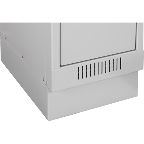Clean Line Economy Lockers Recessed Base, 1 Banks, 4" H x 12" W x 18" D, Grey, Steel Equipex