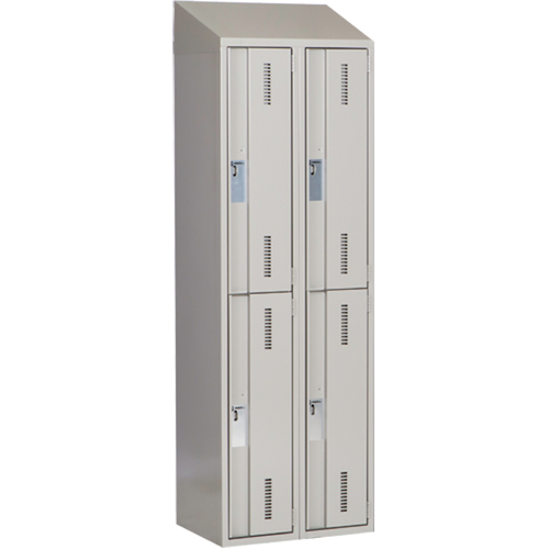 Casiers robustes Concorde, 2 niveaux, Bloc de 2, 24" x 18" x 78", Acier, Gris, Soud&eacute; (assembl&eacute;) Equipex