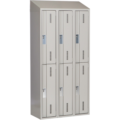 Casiers robustes Concorde, 2 niveaux, Bloc de 3, 36" x 18" x 78", Acier, Gris, Soud&eacute; (assembl&eacute;) Equipex