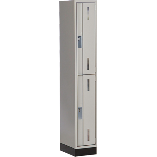 Casiers robustes Concorde, 2 niveaux, 12" x 18" x 76", Acier, Gris, Soud&eacute; (assembl&eacute;) Equipex
