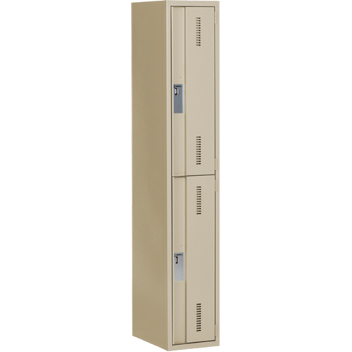 Casiers robustes Concorde, 2 niveaux, 12" x 18" x 72", Acier, Beige, Soud&eacute; (assembl&eacute;) Equipex
