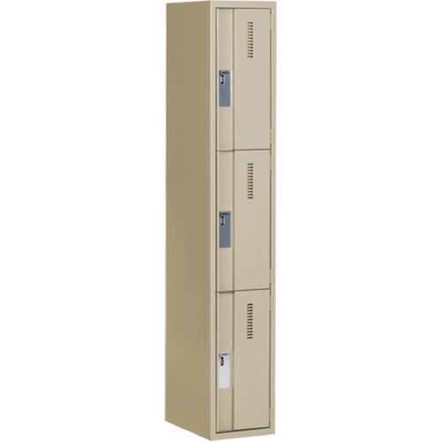 Casiers robustes Concorde, 3 niveaux, 12" x 18" x 72", Acier, Beige, Soud&eacute; (assembl&eacute;) Equipex