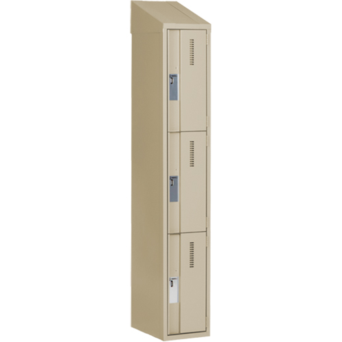 Casiers robustes Concorde, 3 niveaux, 12" x 18" x 78", Acier, Beige, Soud&eacute; (assembl&eacute;) Equipex