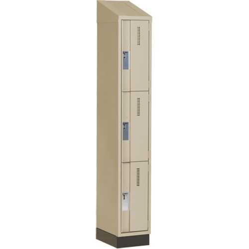 Casiers robustes Concorde, 3 niveaux, 12" x 18" x 82", Acier, Beige, Soud&eacute; (assembl&eacute;) Equipex