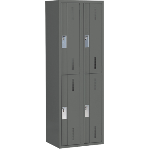 Casiers robustes Concorde, 2 niveaux, Bloc de 2, 24" x 18" x 72", Acier, Charbon, Soud&eacute; (assembl&eacute;) Equipex