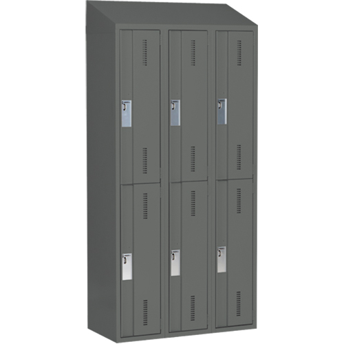 Casiers robustes Concorde, 2 niveaux, Bloc de 3, 36" x 18" x 78", Acier, Charbon, Soud&eacute; (assembl&eacute;) Equipex