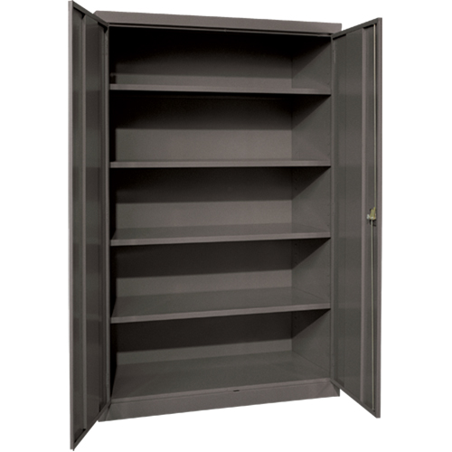 Deep Hi-Boy Storage Cabinet, Steel, 4 Shelves, 72" H x 36" W x 24" D, Charcoal Equipex