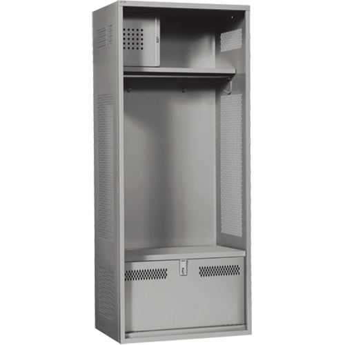 Casier pour &eacute;quipement, Acier, 24" la x 24" p x 72" h, Gris Equipex