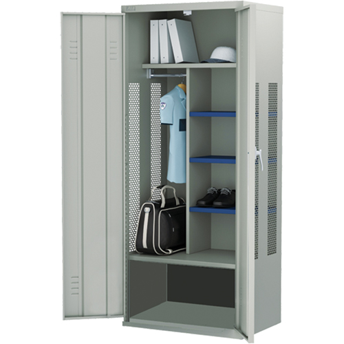 Casier pour &eacute;quipement, Acier, 36" la x 24" p x 72" h, Gris Equipex