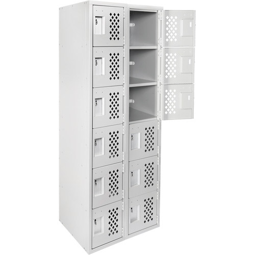 Clean Line Lockerettes, 6 -tier, Bank of 2, 18" x 72" x 12", Steel Equipex