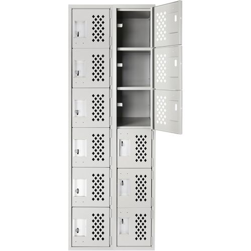 Clean Line Lockerettes, 6 -tier, Bank of 2, 18" x 72" x 12", Steel Equipex
