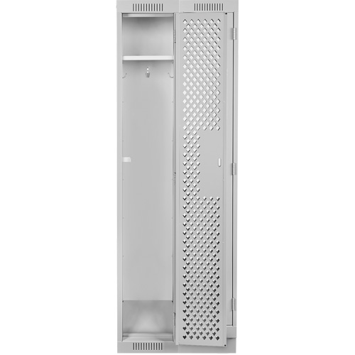 Clean Line Lockers, Bank of 2, 24" x 15" x 76", Steel, Grey, Rivet (Assembled), Perforated Equipex
