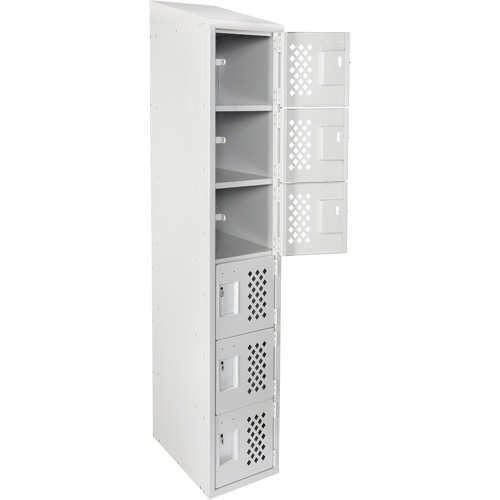 Clean-Line Perforated Lockerette, 6 -tier, 12" x 72" x 12", Steel Equipex
