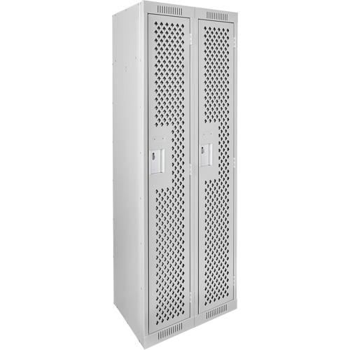 Casiers Clean Line, 2 niveaux, 12" x 15" x 72", Acier, Gris, Rivet (assembl&eacute;), Perfor&eacute; Equipex