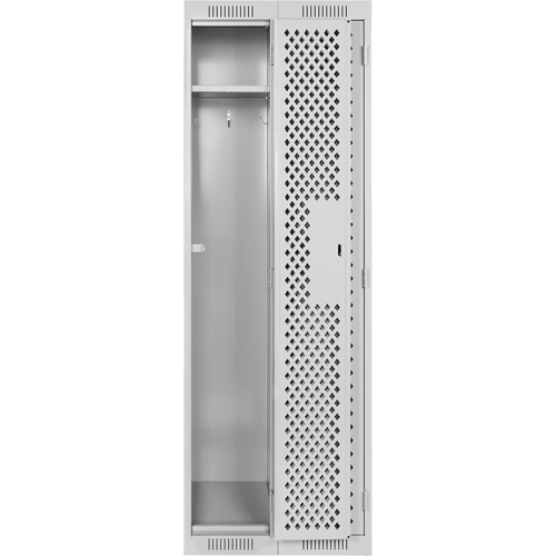 Casiers Clean Line, 2 niveaux, 12" x 15" x 72", Acier, Gris, Rivet (assembl&eacute;), Perfor&eacute; Equipex