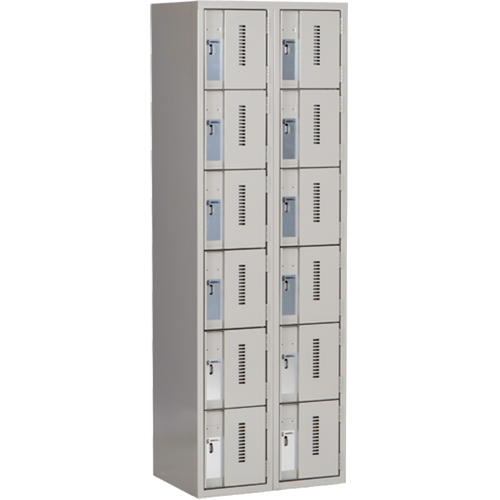 Casiers robustes Concorde, 6 niveaux, Bloc de 2, 24" x 18" x 72", Acier, Gris, Soud&eacute; (assembl&eacute;) Equipex