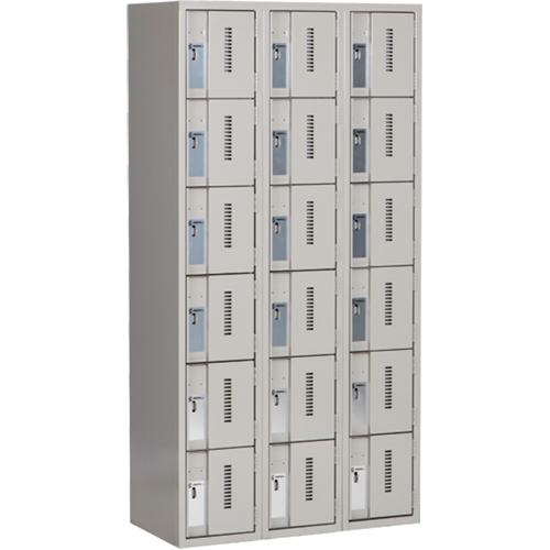 Casiers robustes Concorde, 6 niveaux, Bloc de 3, 36" x 18" x 72", Acier, Gris, Soud&eacute; (assembl&eacute;) Equipex