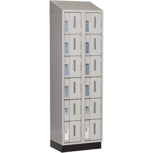 Concorde Heavy-Duty Lockers, 6 -tier, Bank of 2, 24" x 18" x 82", Steel, Grey, Welded (Assembled) Equipex