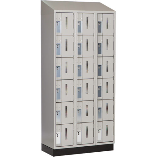 Concorde Heavy-Duty Lockers, 6 -tier, Bank of 3, 36" x 18" x 82", Steel, Grey, Welded (Assembled) Equipex
