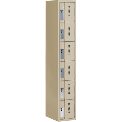 Casiers robustes Concorde, 6 niveaux, 12" x 18" x 72", Acier, Beige, Soud&eacute; (assembl&eacute;) Equipex