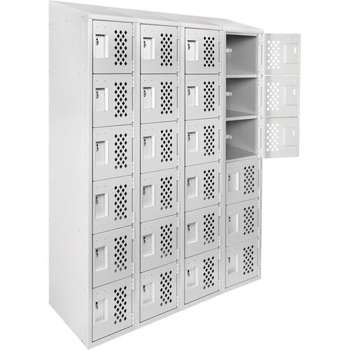 Casiers &eacute;conomiques perfor&eacute;s et assembl&eacute;s Clean Line, 6 niveaux, Bloc de 4, 18" x 72" x 12", Acier Equipex