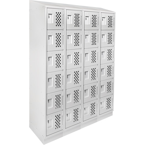 Casiers &eacute;conomiques perfor&eacute;s et assembl&eacute;s Clean Line, 6 niveaux, Bloc de 4, 18" x 72" x 12", Acier Equipex