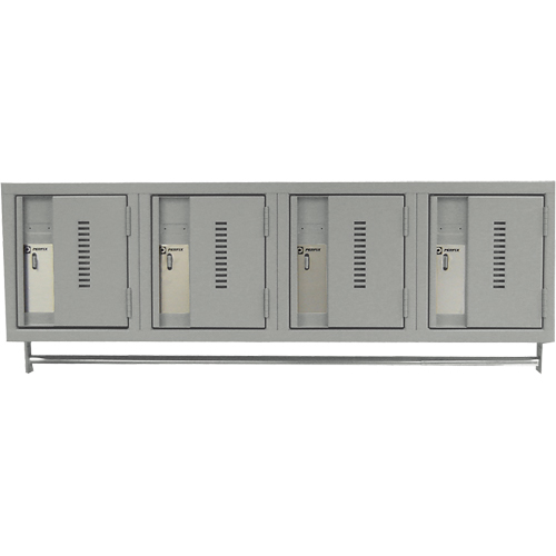 Wall Hung Lockers - Heavy Duty, Bank of 4, 18" x 12" x 12", Steel Equipex