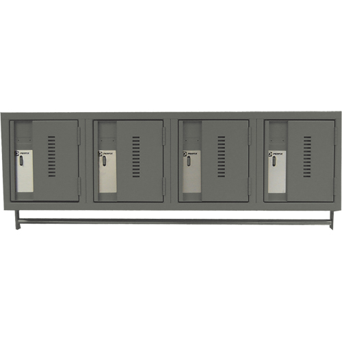 Wall Hung Lockers - Heavy Duty, Bank of 4, 18" x 12" x 12", Steel Equipex