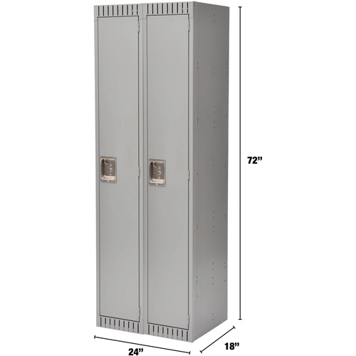 Casiers, Bloc de 2, 24" x 18" x 72", Acier, Gris, Rivet (assembl&eacute;) Equipex