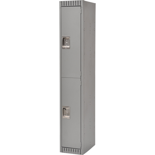 Lockers, 2 -tier, 12" x 18" x 72", Steel, Grey, Knocked Down Equipex