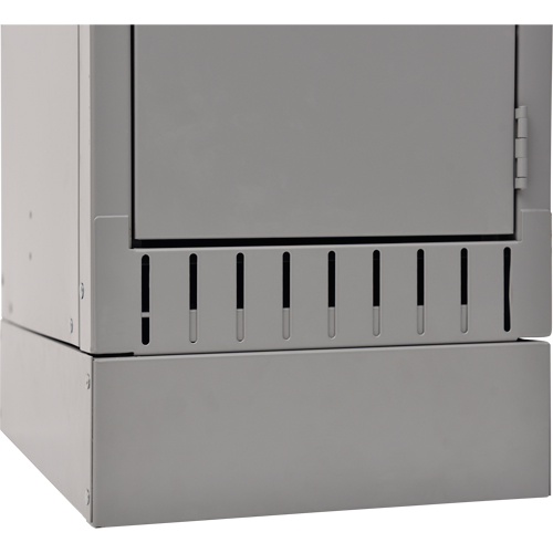 Raised Base, 1 Banks, 4" H x 12" W x 18" D, Grey, Steel Equipex