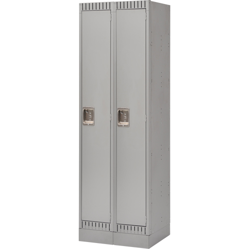 Assembled Lockers, Bank of 2, 24" x 18" x 72", Steel, Grey, Rivet (Assembled) Equipex