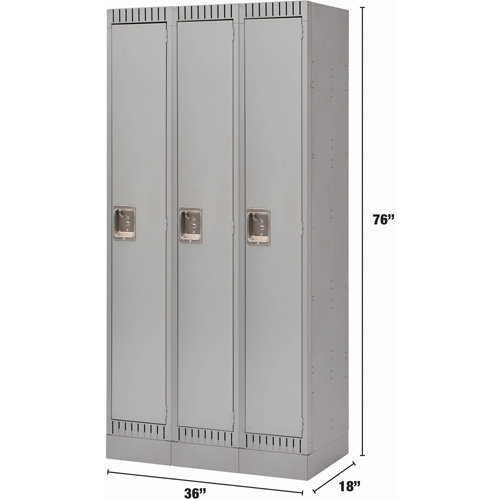 Casiers, Bloc de 3, 36" x 18" x 76", Acier, Gris, D&eacute;mont&eacute; Equipex