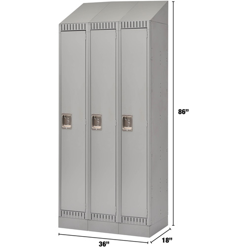 Casiers, Bloc de 3, 36" x 18" x 86", Acier, Gris, D&eacute;mont&eacute; Equipex