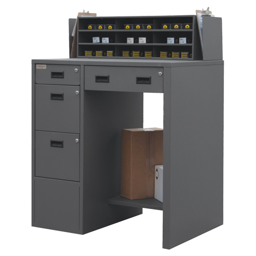 Bureau d'atelier, 39" la x 29" p x 53" h, Gris Equipex