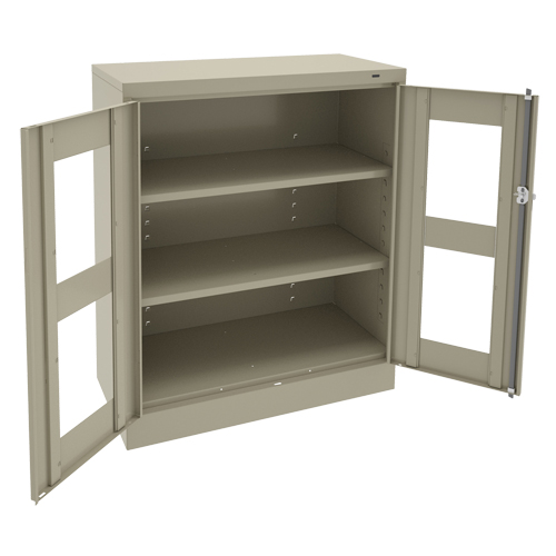Armoire &agrave; hauteur de comptoir C-Thru, Acier, 2 Tablettes, 42" h x 36" la x 18" p Equipex
