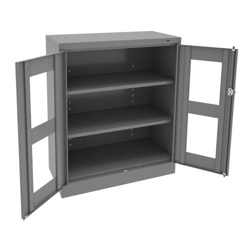 Armoire &agrave; hauteur de comptoir C-Thru, Acier, 2 Tablettes, 42" h x 36" la x 18" p Equipex