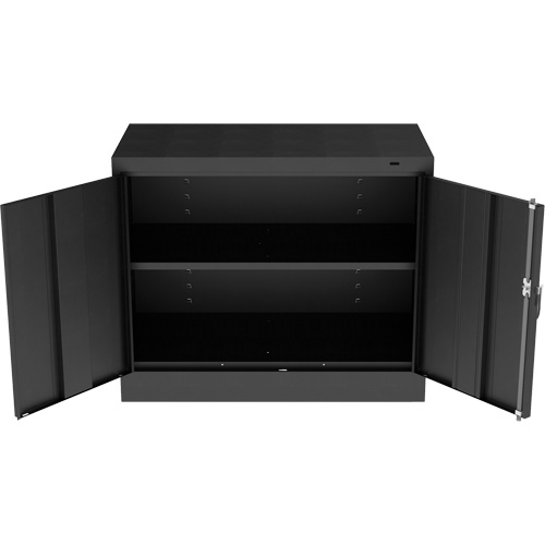 Armoire standard &agrave; hauteur de bureau, Acier, 30" h x 36" la x 18" P, Noir Equipex