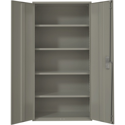 Hi-Boy Storage Cabinet, Steel, 4 Shelves, 72" H x 36" W x 18" D, Grey Equipex