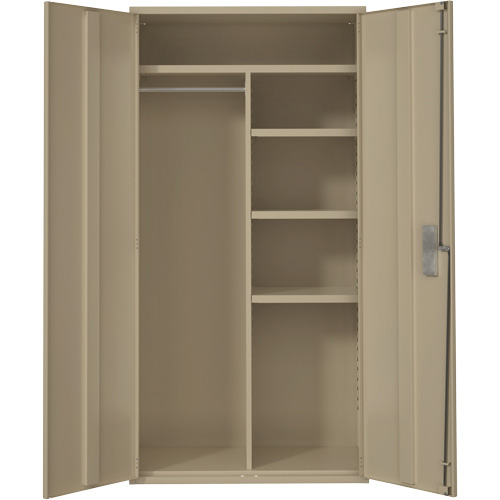 Combination Storage Cabinet, Steel, 6 Shelves, 72" H x 36" W x 18" D, Beige Equipex