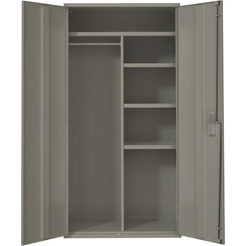 Combination Storage Cabinet, Steel, 6 Shelves, 72" H x 36" W x 18" D, Grey Equipex